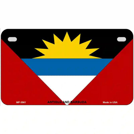 Antigua & Barbuda Flag Metal Novelty License Plate 7" x 4" (MP)
