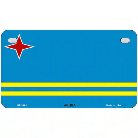 Aruba Flag Metal Novelty License Plate 7" x 4" (MP)