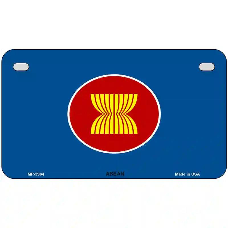 Asean Flag Metal Novelty License Plate 7" x 4" (MP)