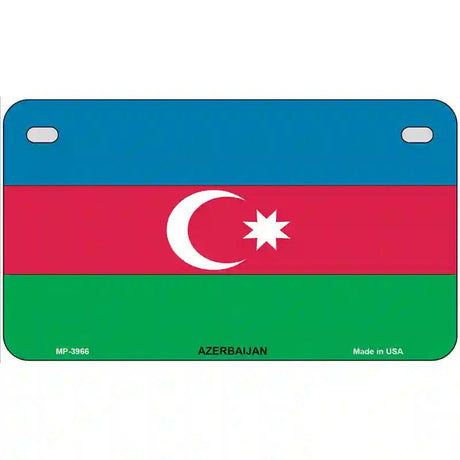 Azerbaijan Flag Metal Novelty License Plate 7" x 4" (MP)