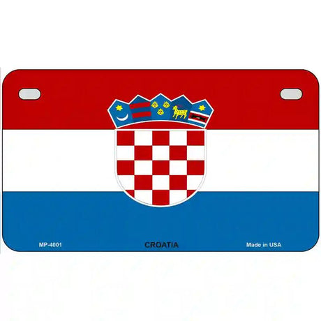Croatia Flag Metal Novelty License Plate 7" x 4" (MP)