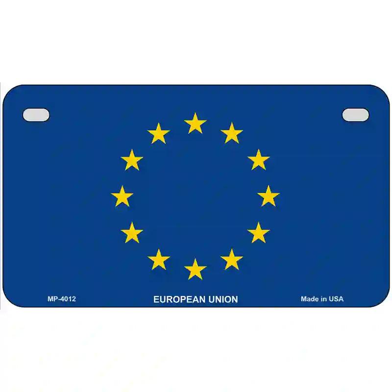European Union Flag Metal Novelty License Plate 7" x 4" (MP)