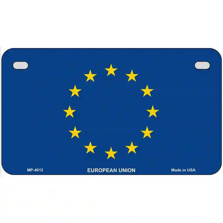 European Union Flag Metal Novelty License Plate 7" x 4" (MP)