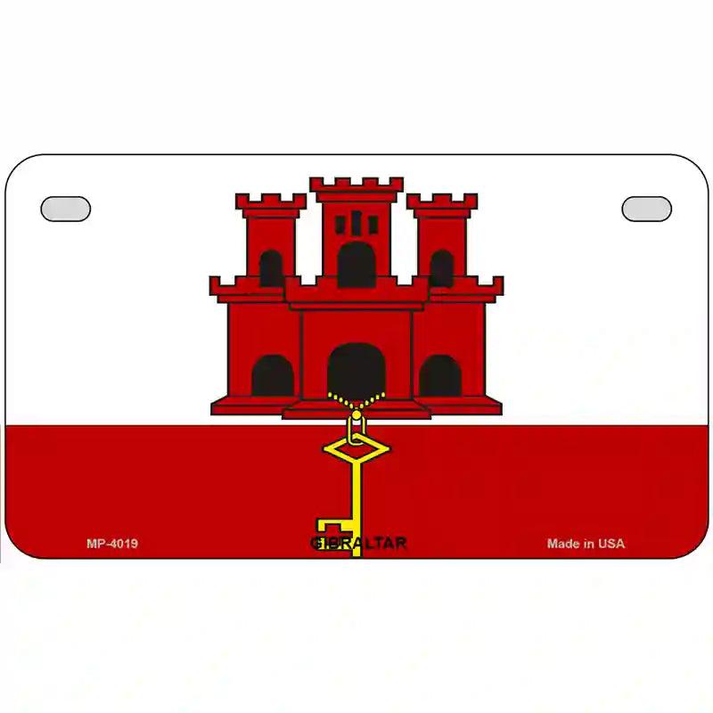 Gibraltar Flag Metal Novelty License Plate 7" x 4" (MP)