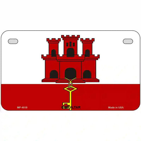 Gibraltar Flag Metal Novelty License Plate 7" x 4" (MP)