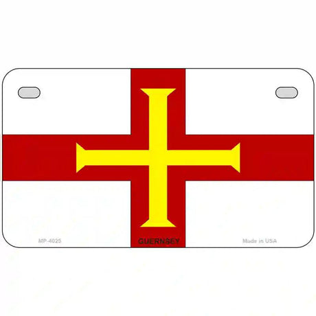 Guernsey Flag Metal Novelty License Plate 7" x 4" (MP)
