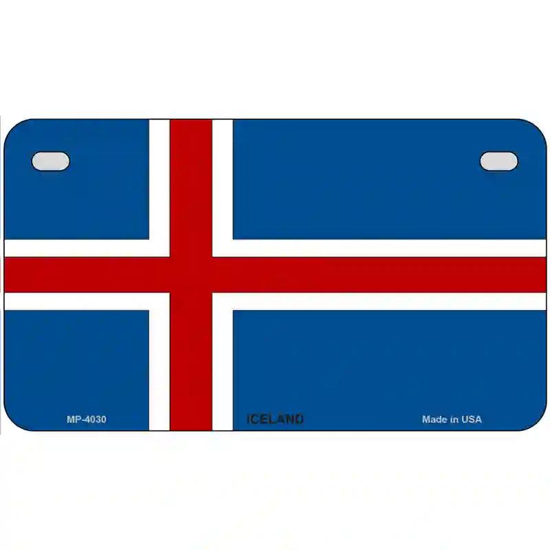 Iceland Flag Metal Novelty License Plate 7" x 4" (MP)