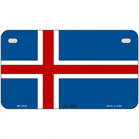 Iceland Flag Metal Novelty License Plate 7" x 4" (MP)