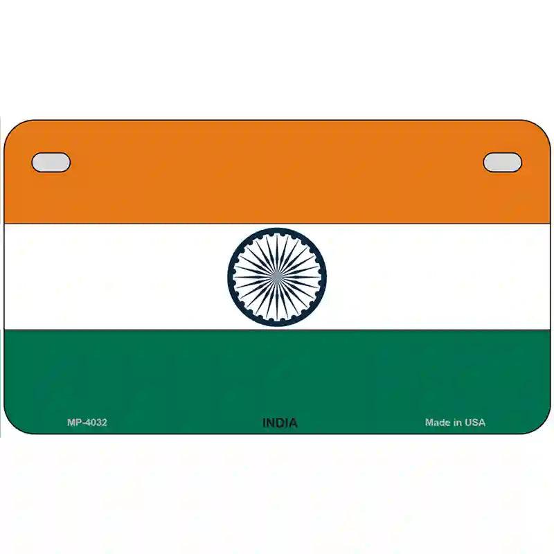 India Flag Metal Novelty License Plate 7" x 4" (MP)