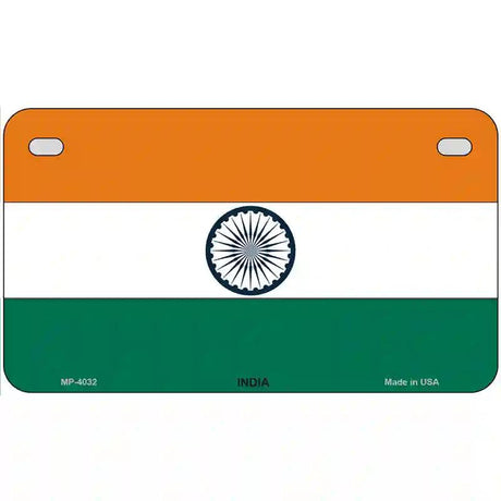 India Flag Metal Novelty License Plate 7" x 4" (MP)