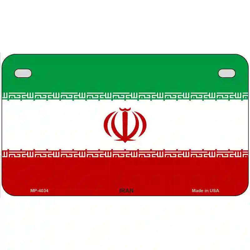 Iran Flag Metal Novelty License Plate 7" x 4" (MP)