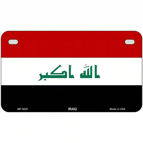 Iraq Flag Metal Novelty License Plate 7" x 4" (MP)