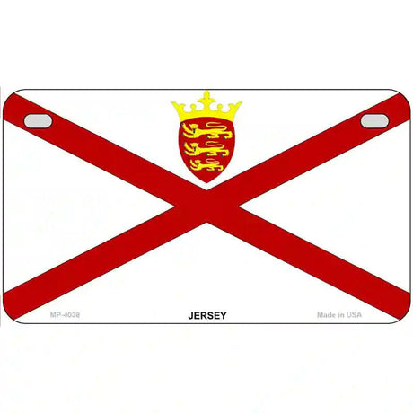 Jersey Flag Metal Novelty License Plate 7" x 4" (MP)