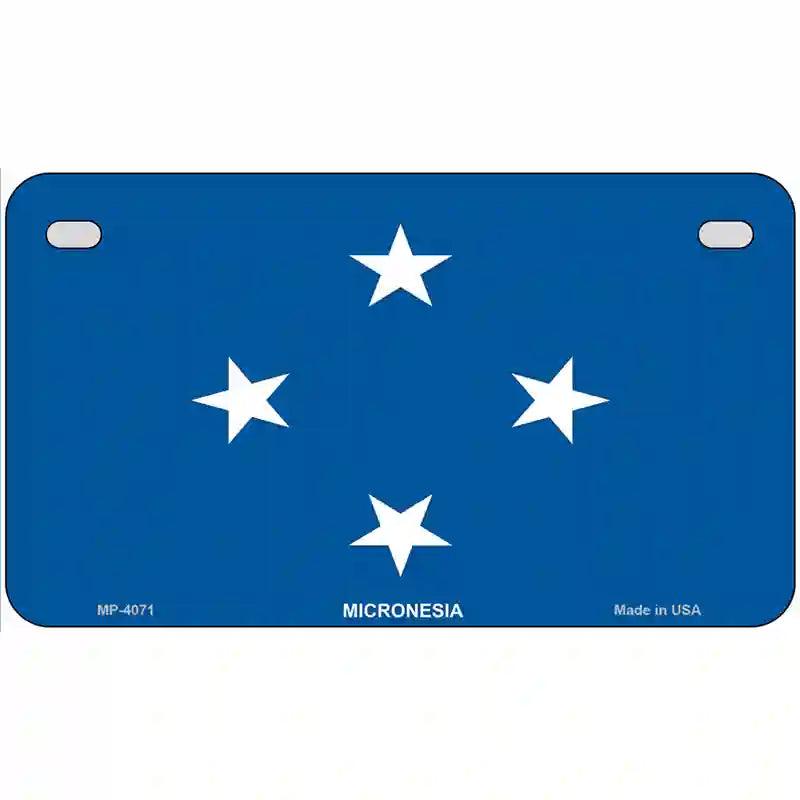 Micronesia Flag Metal Novelty License Plate 7" x 4" (MP)
