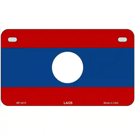 Laos Flag Metal Novelty License Plate 7" x 4" (MP)