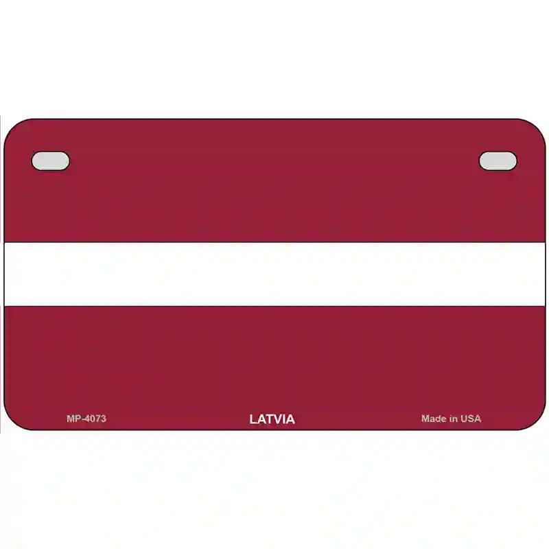 Latvia Flag Metal Novelty License Plate 7" x 4" (MP)