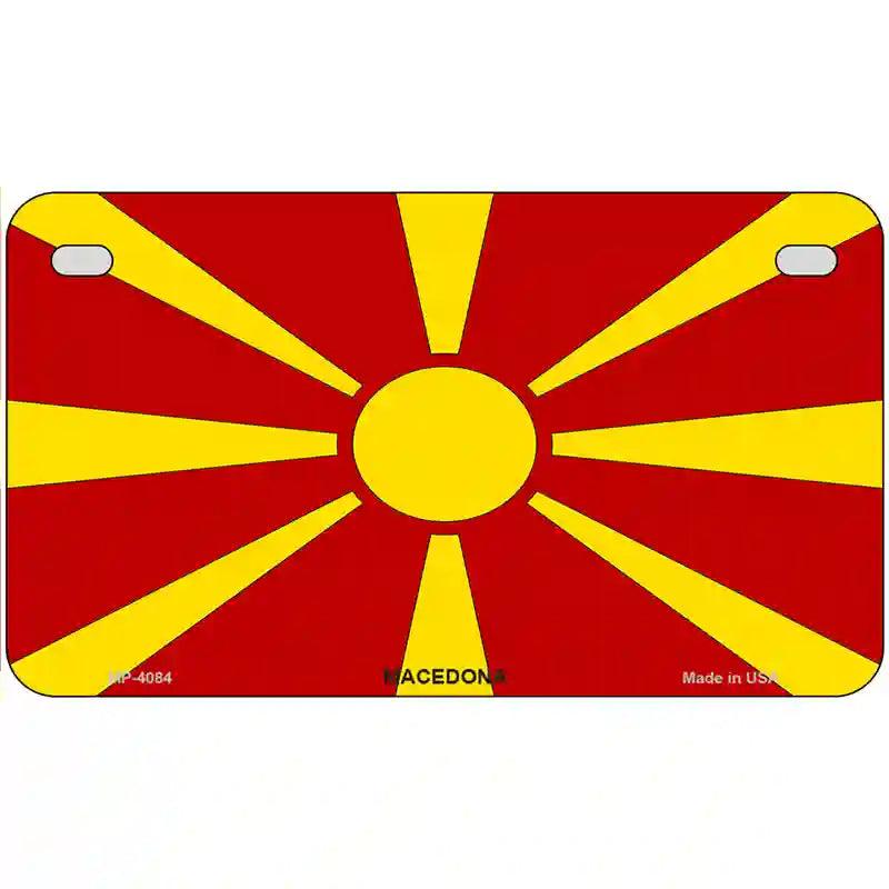 Macedonia Flag Metal Novelty License Plate 7" x 4" (MP)