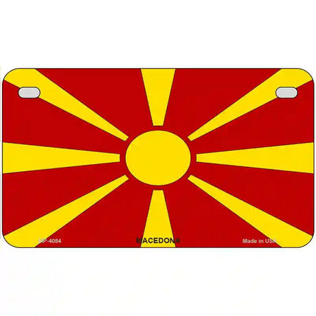 Macedonia Flag Metal Novelty License Plate 7" x 4" (MP)