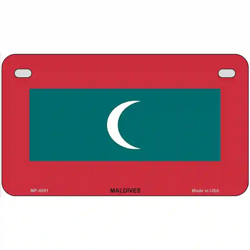 Maldives Flag Metal Novelty License Plate 7" x 4" (MP)