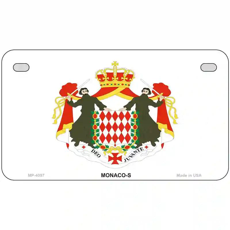 Monaco-S Flag Metal Novelty License Plate 7" x 4" (MP)