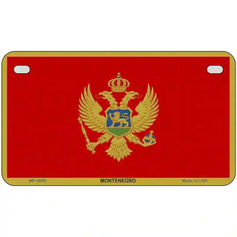 Montenegro Flag Metal Novelty License Plate 7" x 4" (MP)