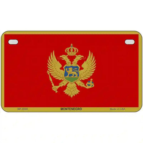 Montenegro Flag Metal Novelty License Plate 7" x 4" (MP)