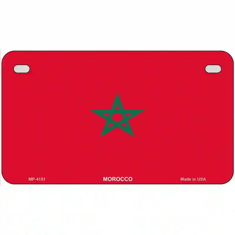 Morocco Flag Metal Novelty License Plate 7" x 4" (MP)