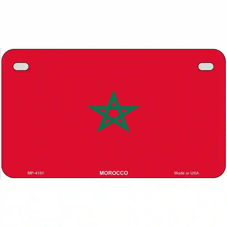 Morocco Flag Metal Novelty License Plate 7" x 4" (MP)