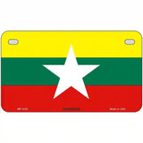 Myanmar Flag Metal Novelty License Plate 7" x 4" (MP)