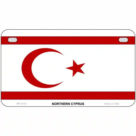 Northern Cyprus Flag Metal Novelty License Plate 7" x 4" (MP)