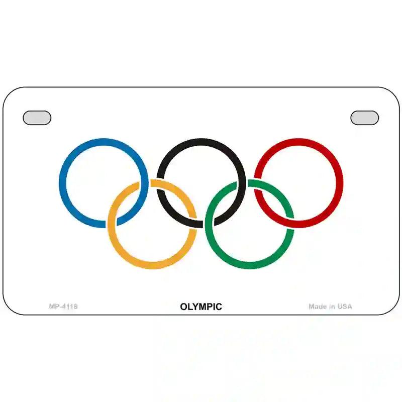 Olympic Flag Metal Novelty License Plate 7" x 4" (MP)