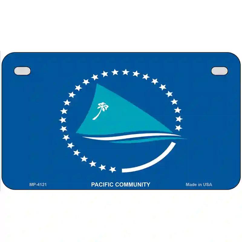 Pacific Community Flag Metal Novelty License Plate 7" x 4" (MP)
