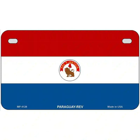 Paraguay-REV Flag Metal Novelty License Plate 7" x 4" (MP)
