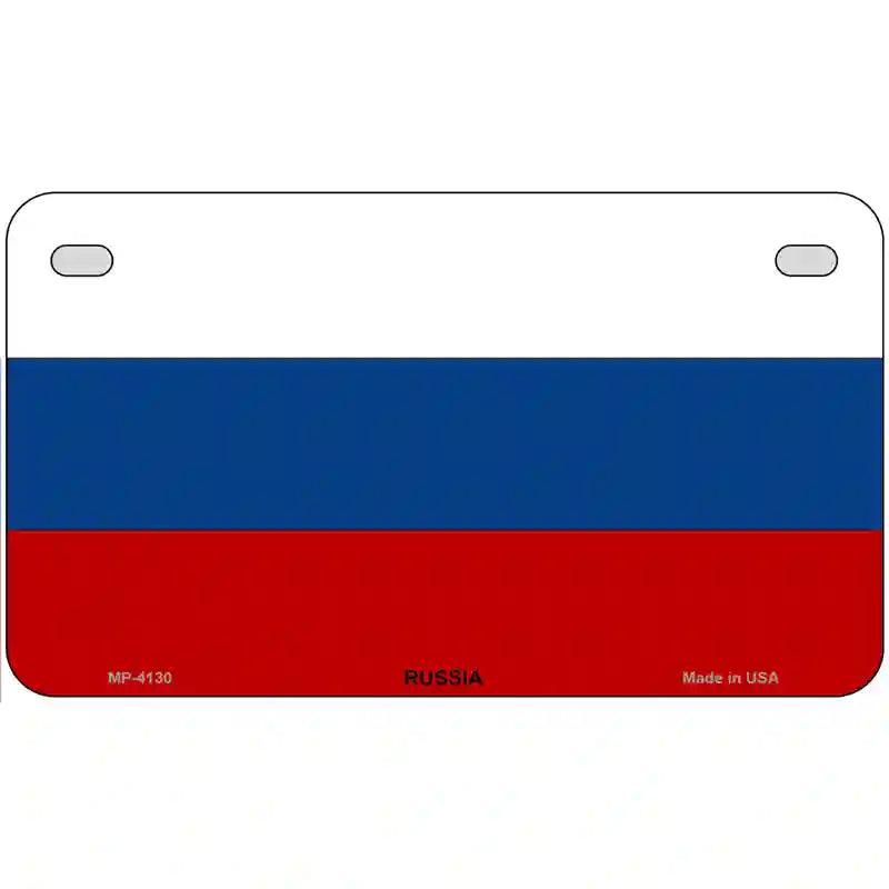 Russia Flag Metal Novelty License Plate 7" x 4" (MP)