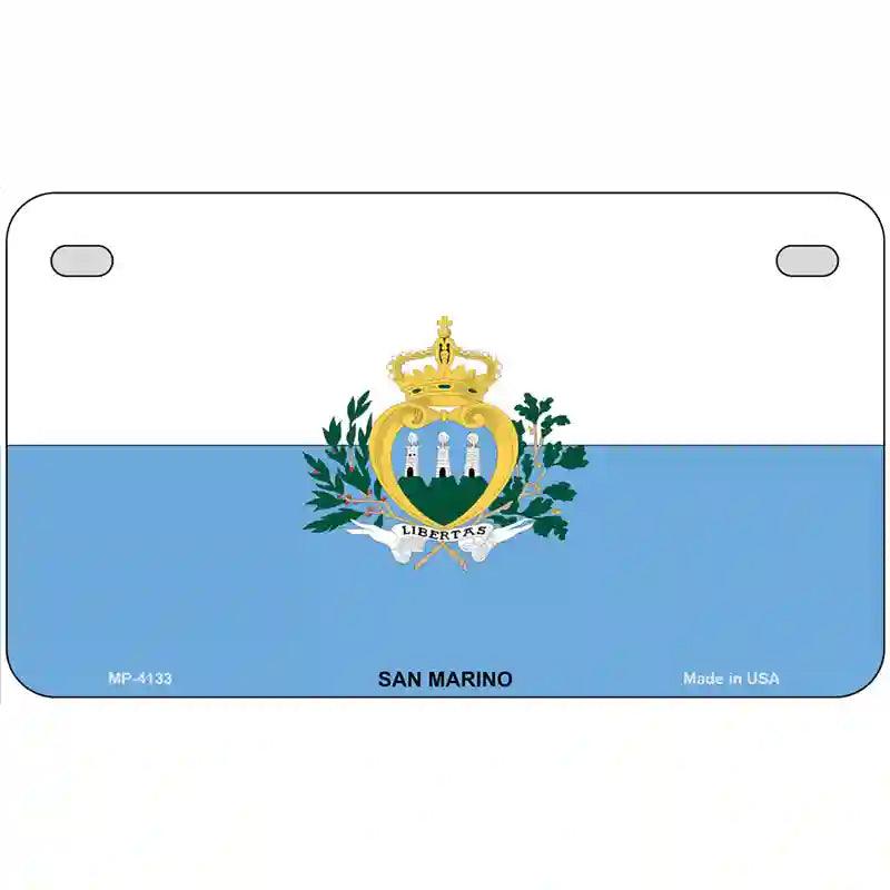 San Marino Flag Metal Novelty License Plate 7" x 4" (MP)
