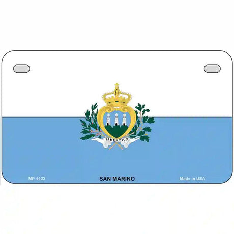 San Marino Flag Metal Novelty License Plate 7" x 4" (MP)