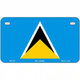 St Lucia Flag Metal Novelty License Plate 7" x 4" (MP)