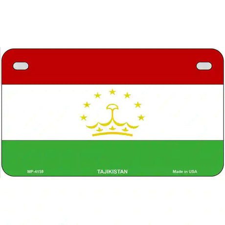 Tajikistan Flag Metal Novelty License Plate 7" x 4" (MP)