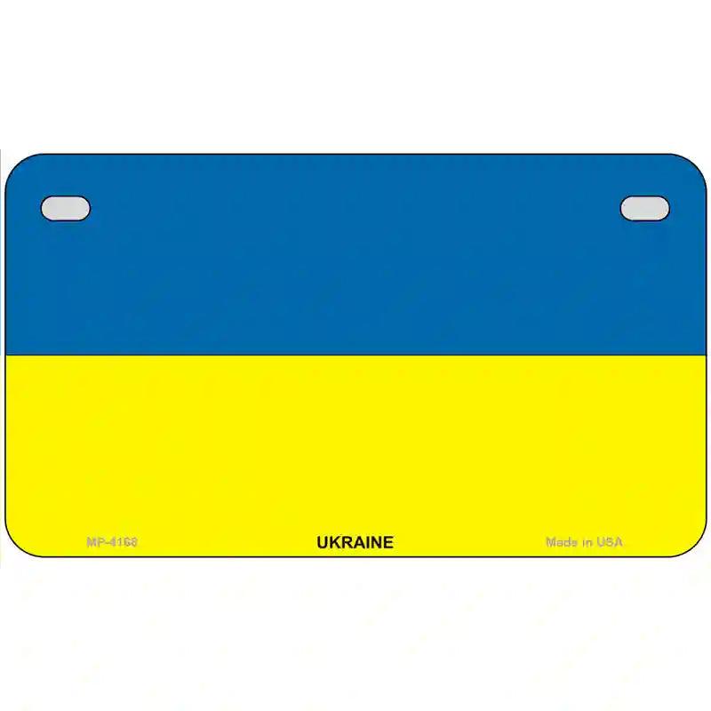 Ukraine Flag Metal Novelty License Plate 7" x 4" (MP)