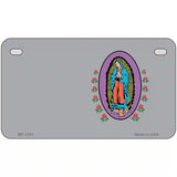 Virgin Mary Gray Metal Novelty License Plate 7" x 4" (MP)