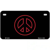 Red Peace Sign Metal Novelty License Plate 7" x 4" (MP)