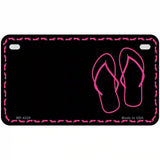 Flip Flops Pink Offset Metal Novelty License Plate 7" x 4" (MP)