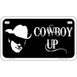 Cowboy Up License Metal Novelty License Plate 7" x 4" (MP)