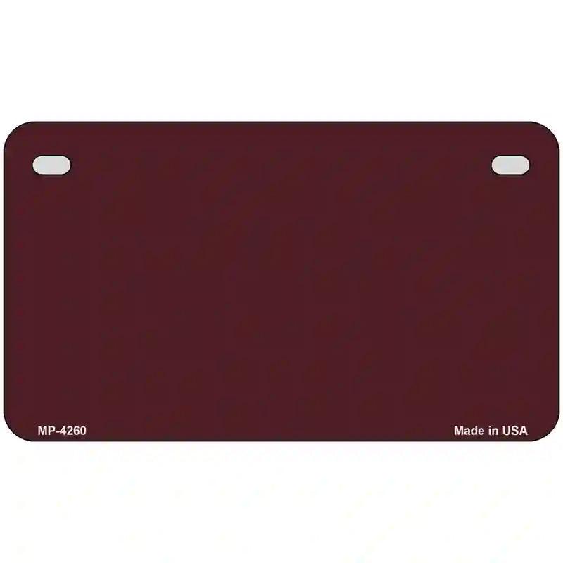 Burgundy Metal Novelty License Plate 7" x 4" (MP)