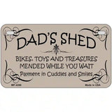 Dads Shed Metal Novelty License Plate 7" x 4" (MP)