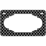 Black White Quatrefoil Center Scallop Metal Novelty License Plate 7" x 4" (MP)