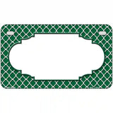Green White Quatrefoil Center Scallop Metal Novelty License Plate 7" x 4" (MP)