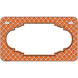 Orange White Quatrefoil Center Scallop Metal Novelty License Plate 7" x 4" (MP)
