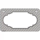 Grey White Quatrefoil Center Scallop Metal Novelty License Plate 7" x 4" (MP)