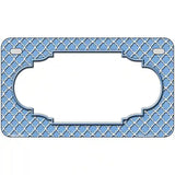 Light Blue White Quatrefoil Center Scallop Metal Novelty License Plate 7" x 4" (MP)